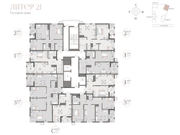 Продается 2-комнатная квартира ЖК Моренуар, литер 21, 61.03  м&sup2;, 11400404 рублей