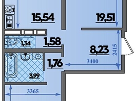 Продается 2-комнатная квартира ЖК Город у моря, литера 23, 66.72  м&sup2;, 9847872 рублей