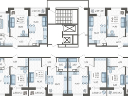 Продается 2-комнатная квартира ЖК Смородина, литера 14, 51.79  м&sup2;, 6913300 рублей