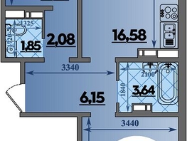 Продается 2-комнатная квартира ЖК Южная долина, литер 2, 60.32  м&sup2;, 6309472 рублей