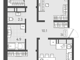 Продается 3-комнатная квартира ЖК Все Свои ВИП, литера 3, 88.1  м&sup2;, 18941500 рублей