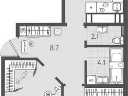 Продается 2-комнатная квартира ЖК Все Свои ВИП, литера 3, 62.25  м&sup2;, 13383750 рублей