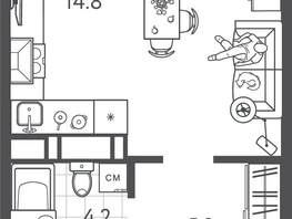 Продается Студия ЖК Все Свои ВИП, литера 3, 26.75  м&sup2;, 7677250 рублей