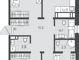 Продается 3-комнатная квартира ЖК Все Свои ВИП, литер 4, 90.45  м&sup2;, 18904050 рублей