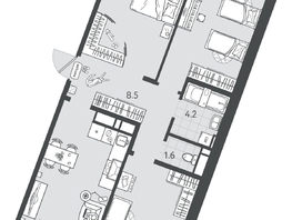 Продается 3-комнатная квартира ЖК Все Свои ВИП, литер 7, 84.7  м&sup2;, 18210500 рублей