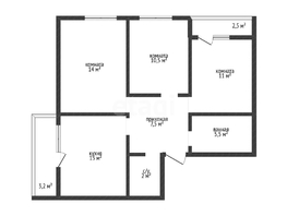 Продается 3-комнатная квартира ЖК Дыхание, литер 15, 63.7  м&sup2;, 6500000 рублей