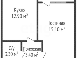 Продается 1-комнатная квартира ЖК Самолет, литера 25, 34.8  м&sup2;, 5000000 рублей