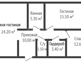 Продается 2-комнатная квартира ЖК Архитектор, литера 3.1, 72.5  м&sup2;, 9700000 рублей