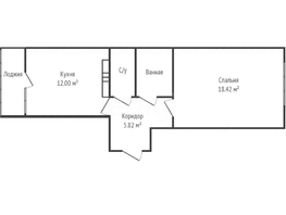 Продается 1-комнатная квартира ЖК Губернский, литера 2, 41  м&sup2;, 5100000 рублей