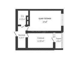 Продается 1-комнатная квартира Мачуги В.Н. ул, 42.9  м&sup2;, 6200000 рублей