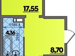 Продается 1-комнатная квартира ЖК Тихорецк, литера 2, 48.57  м&sup2;, 4517010 рублей