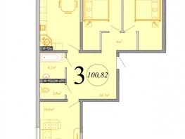 Продается 3-комнатная квартира ЖК Радонеж, блок-секция 5,6, 100.82  м², 13106600 рублей