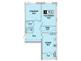 Продается 2-комнатная квартира ЖК Кварталы 17/77, литер 3.3, 77  м², 7014700 рублей