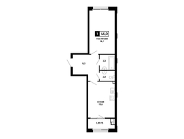 Продается 1-комнатная квартира ЖК Резиденция СОФИ, 45  м², 4635000 рублей