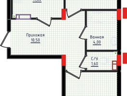 Продается 2-комнатная квартира ЖК Суворов, дом 6, 62.1 м², 6768900 рублей