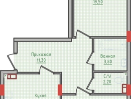 Продается 2-комнатная квартира ЖК Суворов, дом 1, 71.4 м², 6854400 рублей