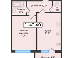 Продается 1-комнатная квартира ЖК Европейский 5, 42.2  м², 5064000 рублей