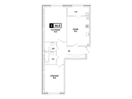 Продается 2-комнатная квартира ЖК Кварталы 17/77, литер 9.4, 66  м&sup2;, 8223600 рублей