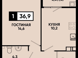 Продается 1-комнатная квартира ЖК Моя Легенда, кор 1.6, 36.9  м&sup2;, 8771130 рублей