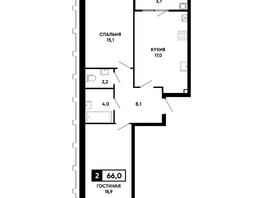 Продается 2-комнатная квартира ЖК Основа, литер 6.1, 66  м&sup2;, 7692300 рублей