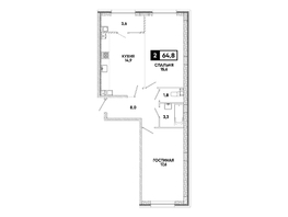 Продается 2-комнатная квартира ЖК Кварталы 17/77, литер 9.5, 64.8  м&sup2;, 8074080 рублей