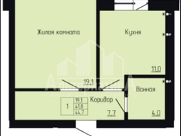 Продается 1-комнатная квартира Орджоникидзе ул, 44.7  м², 9610500 рублей