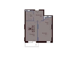 Продается 2-комнатная квартира ЖК ACADEMIA (Академия), 1 этап, 48.37  м&sup2;, 8053605 рублей