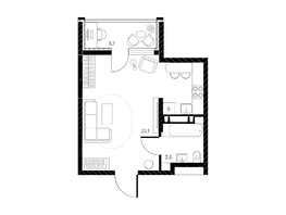 Продается Студия ЖК Панорама на Театральном, литера 1, 27.5  м&sup2;, 4639176 рублей