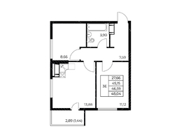 Продается 2-комнатная квартира ЖК Звезда Столицы 2, 48.04  м&sup2;, 8118760 рублей