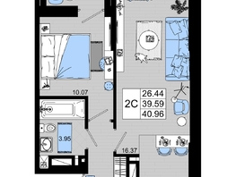 Продается 1-комнатная квартира ЖК Октябрь Парк, 2.1, 40.96  м&sup2;, 5734400 рублей