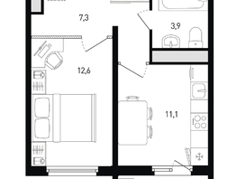 Продается 1-комнатная квартира ЖК 5 элемент Аске, лит 5-12 стр.1, сек.1,2, 35.9  м&sup2;, 4846500 рублей