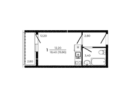 Продается Студия ЖК ПРИТЯЖЕНИЕ, литер 3, 19.8  м&sup2;, 3682800 рублей