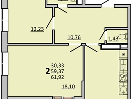 Продается 2-комнатная квартира ЖК Фрейм, 11Б, 61.8  м&sup2;, 10197000 рублей