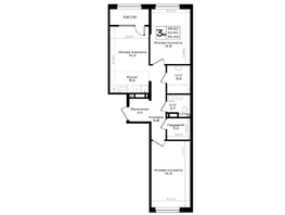Продается 3-комнатная квартира ЖК Придонье, литер 3.3, 64.4  м&sup2;, 7084000 рублей