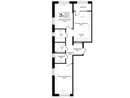 Продается 3-комнатная квартира ЖК Придонье, литер 3.3, 65.1  м&sup2;, 7161000 рублей