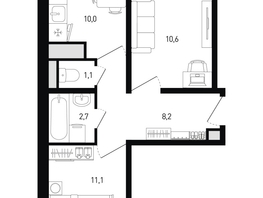 Продается 2-комнатная квартира ЖК Левенцовка Парк, лит 8-11 стр.1, сек.1,2,3, 44.8  м&sup2;, 5728800 рублей