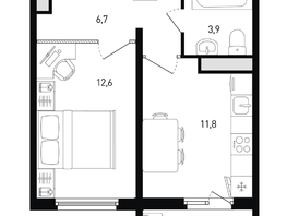Продается 1-комнатная квартира ЖК 5 элемент Аске, лит 5-12 стр.1, сек.1,2, 36.1  м&sup2;, 4633074 рублей