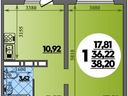 Продается 1-комнатная квартира ЖК Суворовский, литера 2, 38.2  м&sup2;, 5010000 рублей