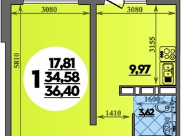 Продается 1-комнатная квартира ЖК Суворовский, литера 2, 36.4  м&sup2;, 4830000 рублей