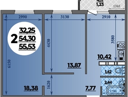 Продается 2-комнатная квартира ЖК Суворовский, литера 23, 55.53  м&sup2;, 6621503 рублей