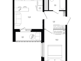 Продается 1-комнатная квартира ЖК Левенцовка Парк, лит 8-11 стр.1, сек.1,2,3, 35.1  м&sup2;, 4605822 рублей