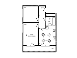 Продается 2-комнатная квартира ЖК ПРИТЯЖЕНИЕ, литер 3, 54.8  м&sup2;, 6576000 рублей