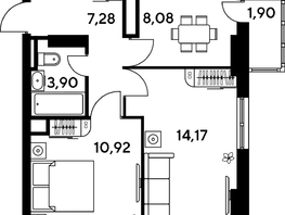Продается 2-комнатная квартира ЖК Малина Парк, дом 4, 47.54  м&sup2;, 7850000 рублей