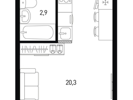 Продается Студия ЖК 5 элемент Аске, лит 5-11 стр.2, сек.5,6, 24.6  м&sup2;, 3640800 рублей