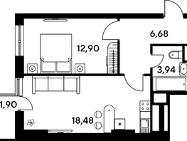 Продается 2-комнатная квартира ЖК Малина Парк, дом 4, 44.48  м&sup2;, 5120000 рублей
