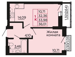 Продается 1-комнатная квартира ЖК Вишневый сад, дом 2.2, 34.3  м&sup2;, 5007800 рублей