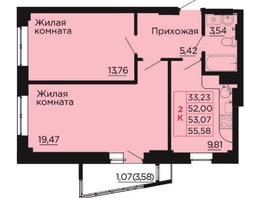 Продается 2-комнатная квартира ЖК Вишневый сад, дом 2.2, 53.4  м&sup2;, 7529400 рублей