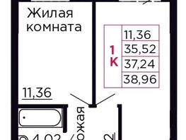 Продается 1-комнатная квартира ЖК Вишневый сад, дом 4.3, 37.24  м&sup2;, 5995640 рублей