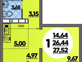 Продается Студия ЖК Платовский, литер 13, 27.52  м&sup2;, 3819776 рублей