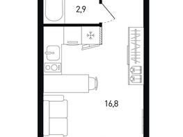 Продается Студия ЖК 5 элемент Аске, лит 5-12 стр.2, сек.3,4,5,6, 21  м&sup2;, 4013415 рублей